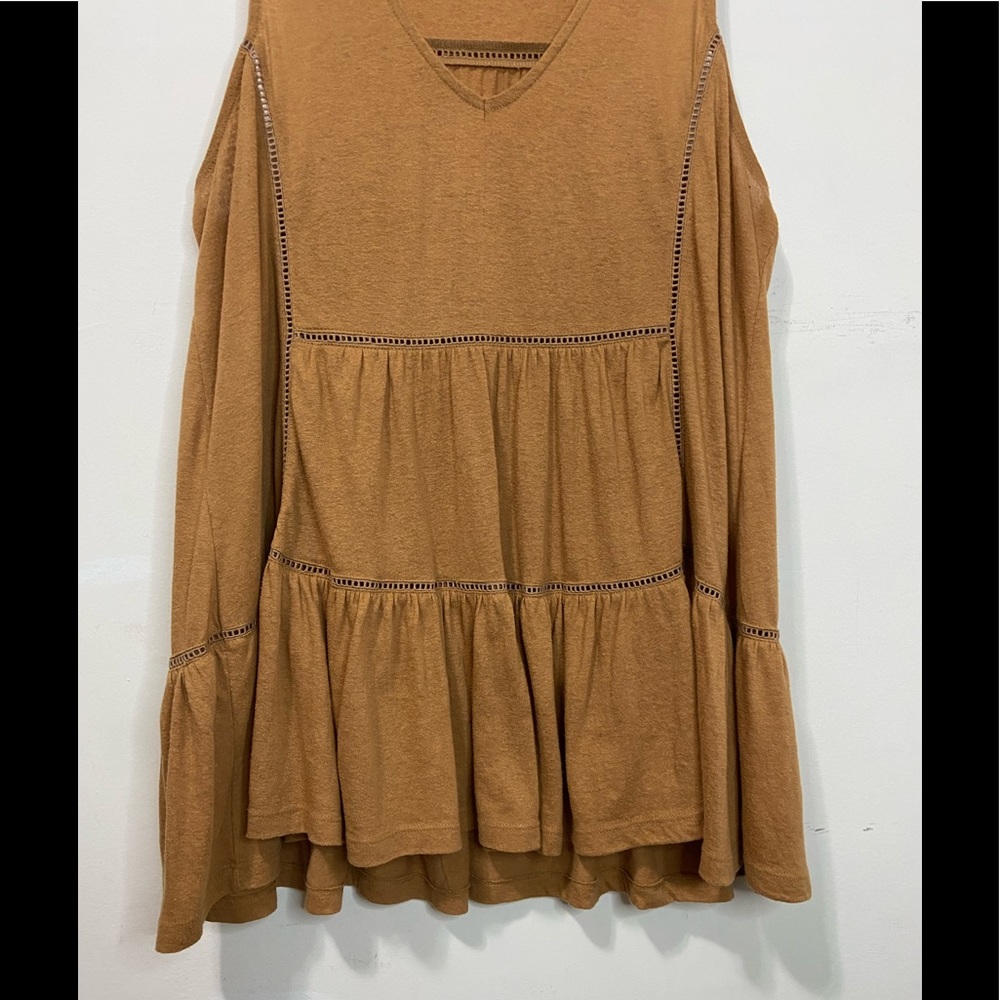 Anthropologie Malaga Tunic Ochre Top Sleeveless Size Large - Picture 3 of 6